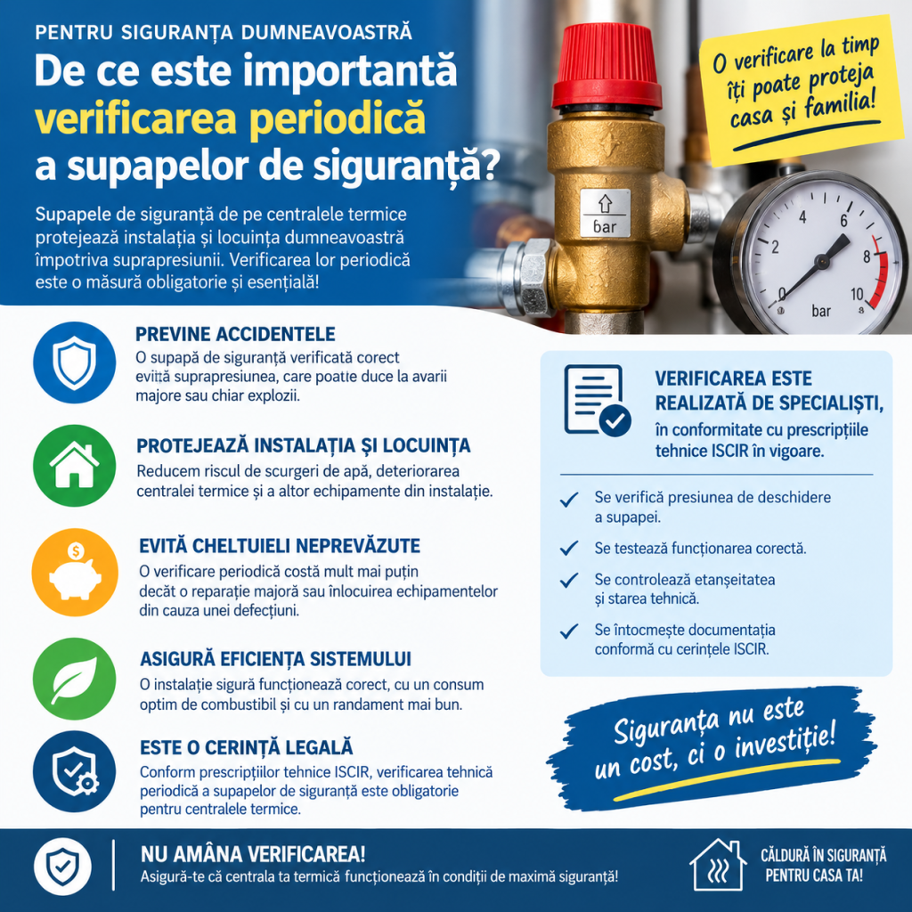 Supape de siguranță pentru centrale termice – importanța verificării periodice conform ISCIR